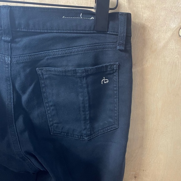 Rag & Bone Mid Rise Soft Twill Skinny Legging Jeans Black Plush Sz 28 - Picture 4 of 7